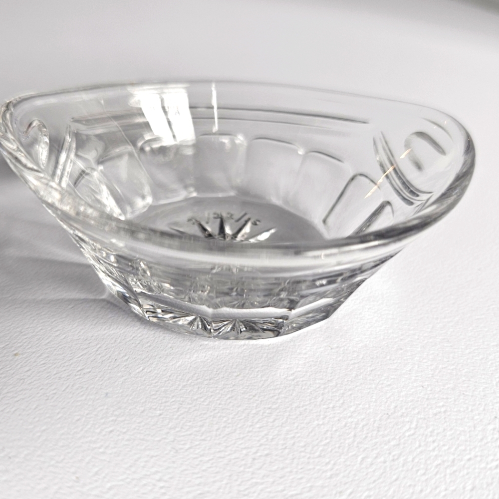 Vintage 1920's Diamond‎ H mark Heisey Glass Clear Oval Small Relish Dish bowl